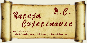 Mateja Cvjetinović vizit kartica